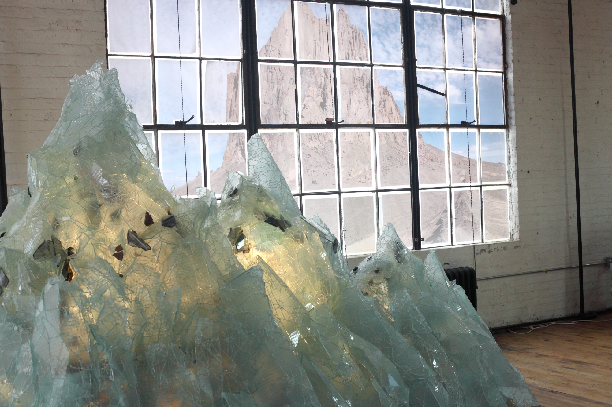Mountain (Studio Detail) Glass, LED lights. 85 x 145 x 63 inches | 216 x 368 x 160cm 2015.