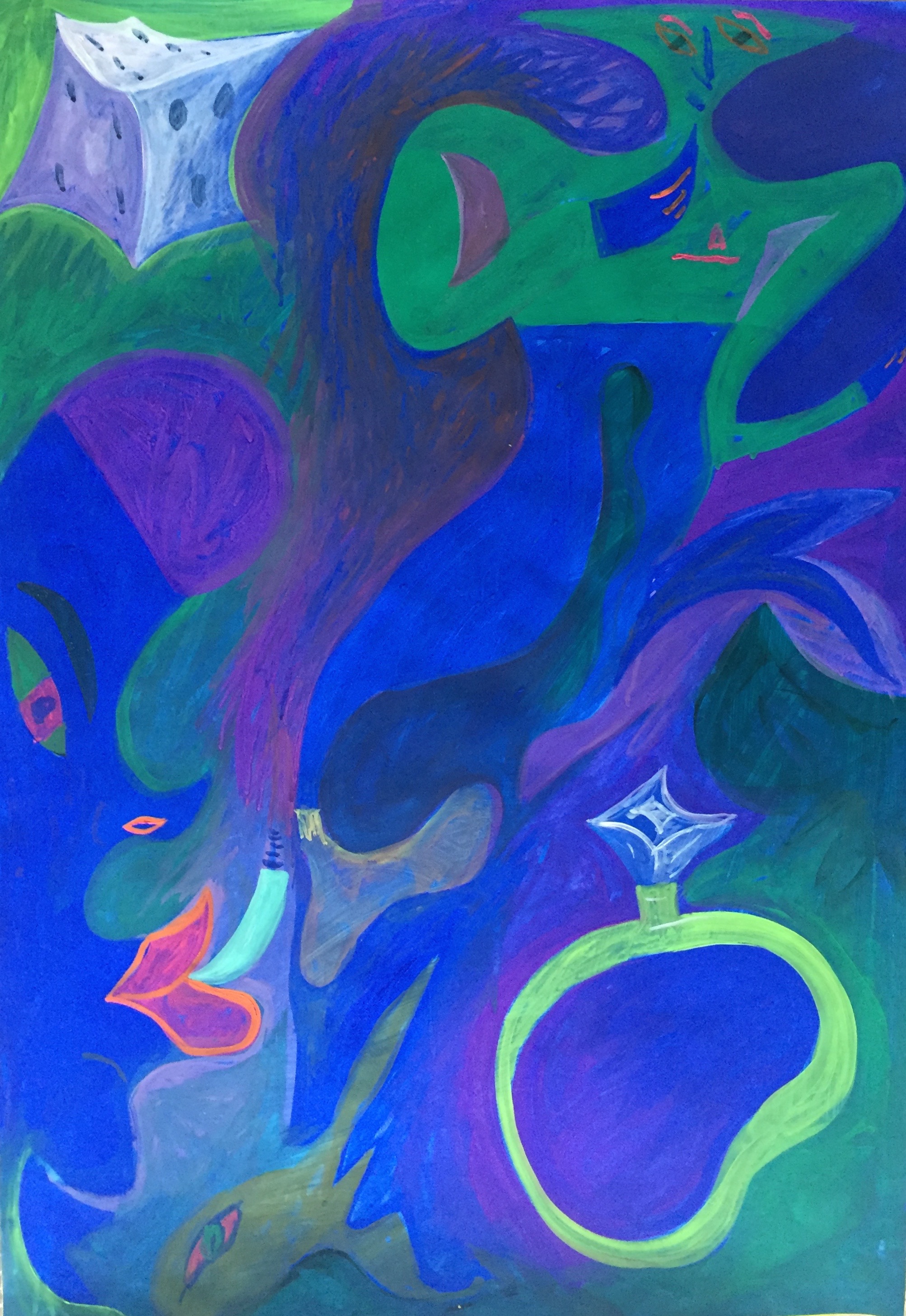 Charlie Roberts, Juicy 002 (2016), Gouache on paper, 59 x 84 cm, courtesy the artist and Marlborough Contemporary, London.