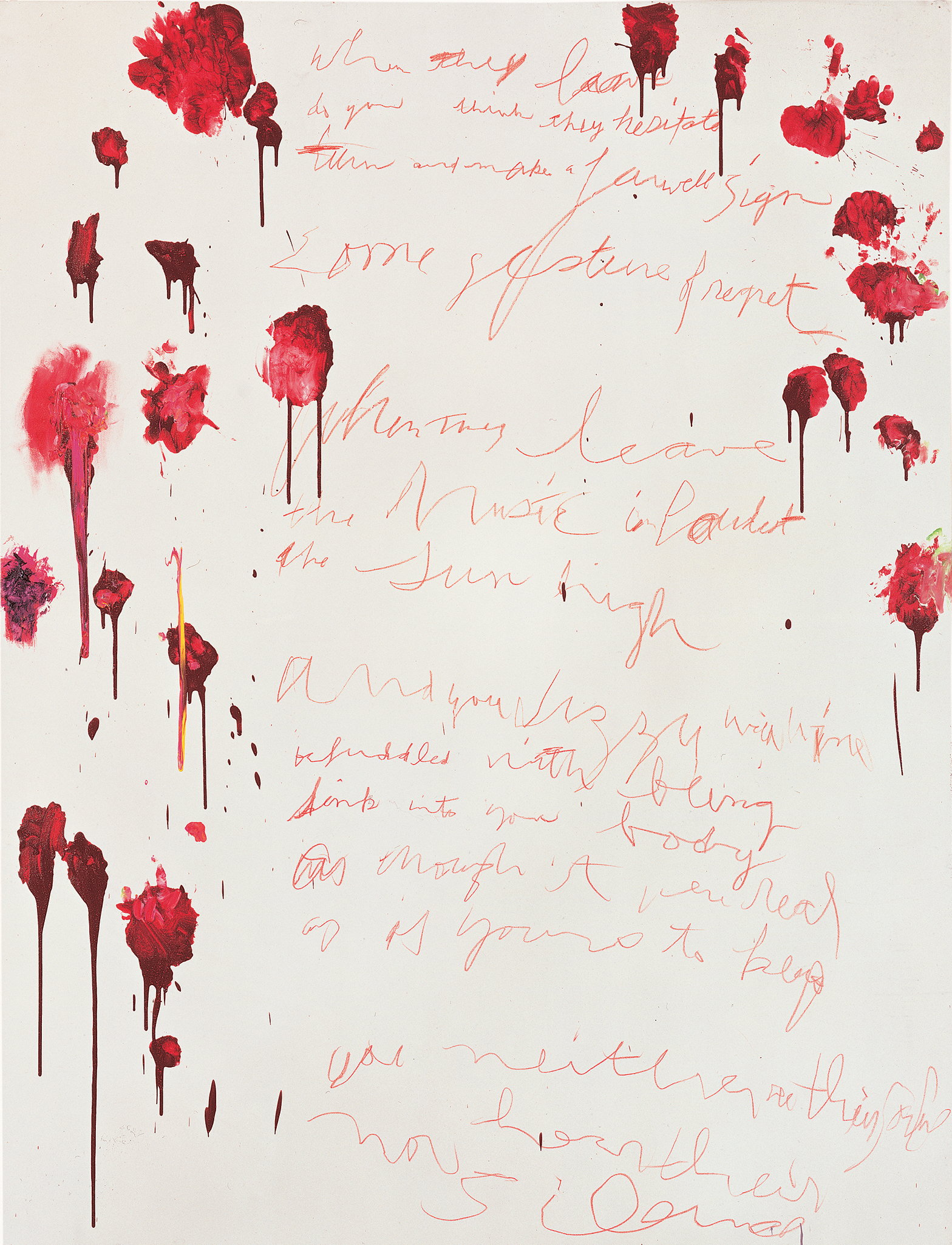 Coronation of Sesostris, Part VI (2000), by Cy Twombly. Acrylic. Photograph: © Cy Twombly Foundation