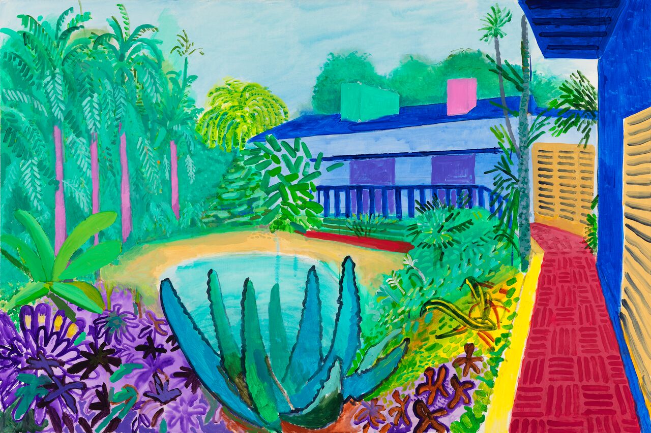 Garden 2015. Acrylic paint on canvas 1219 x 1828 mm. Collection of the artist © David Hockney Photo Credit: Richard Schmidt