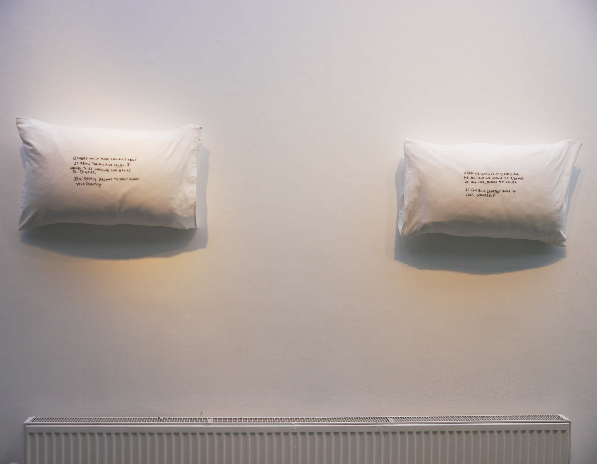 Pillow Talk_Diana Chire_Hair Manifesto_cotton, pillow, thread, human hair.