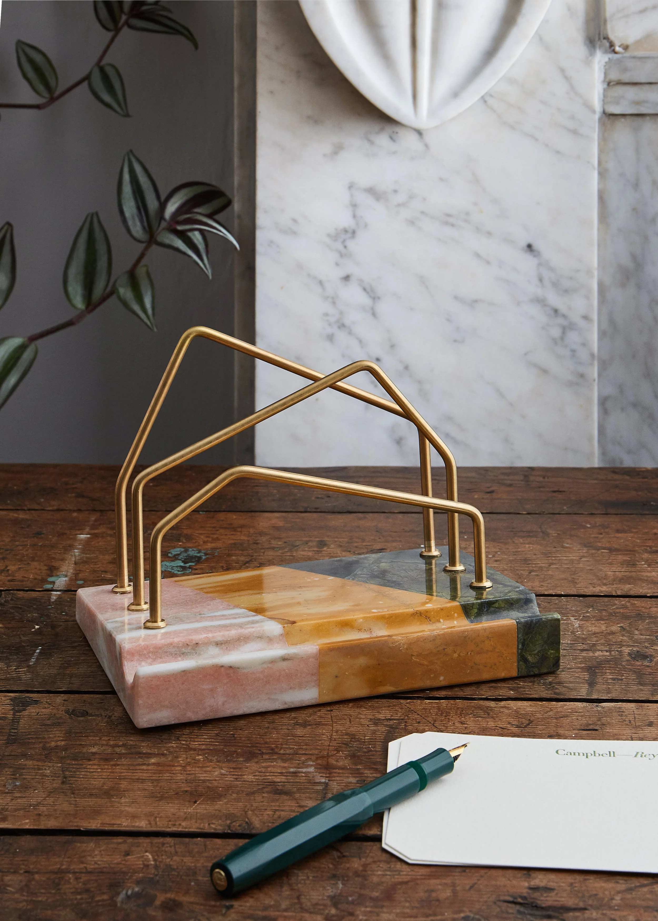 Marble and Brass Letter Holder for BOF Voices, 2017