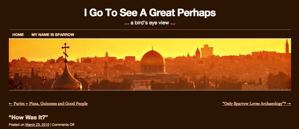 Screenshot of student blog post title
