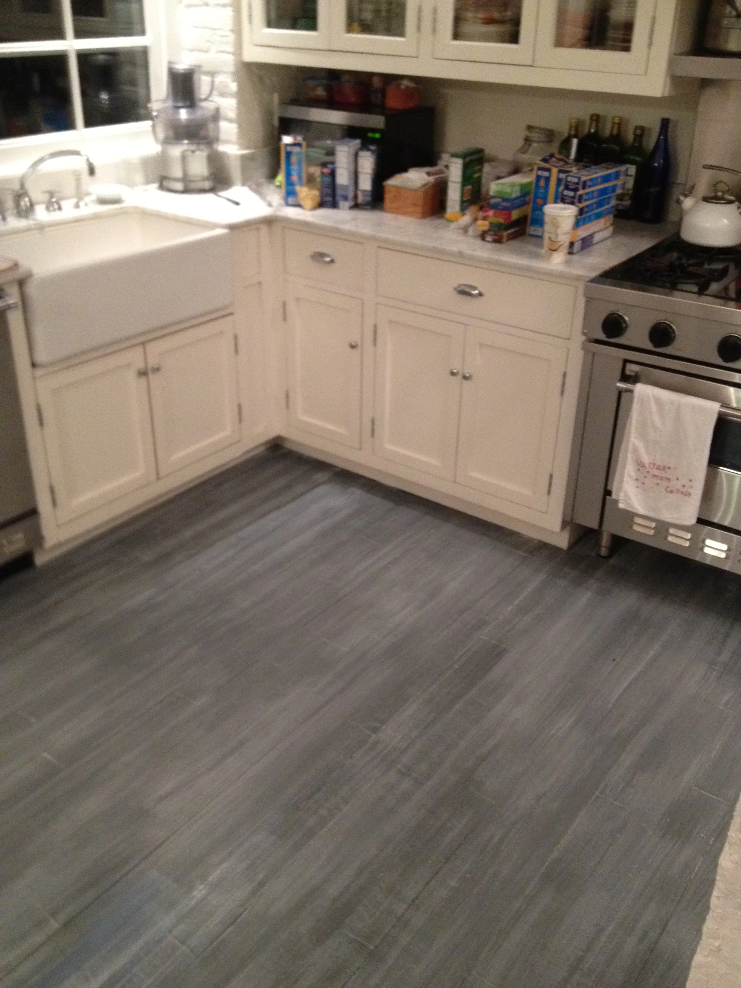 Kitchen Floor: Faux Lime Wash 