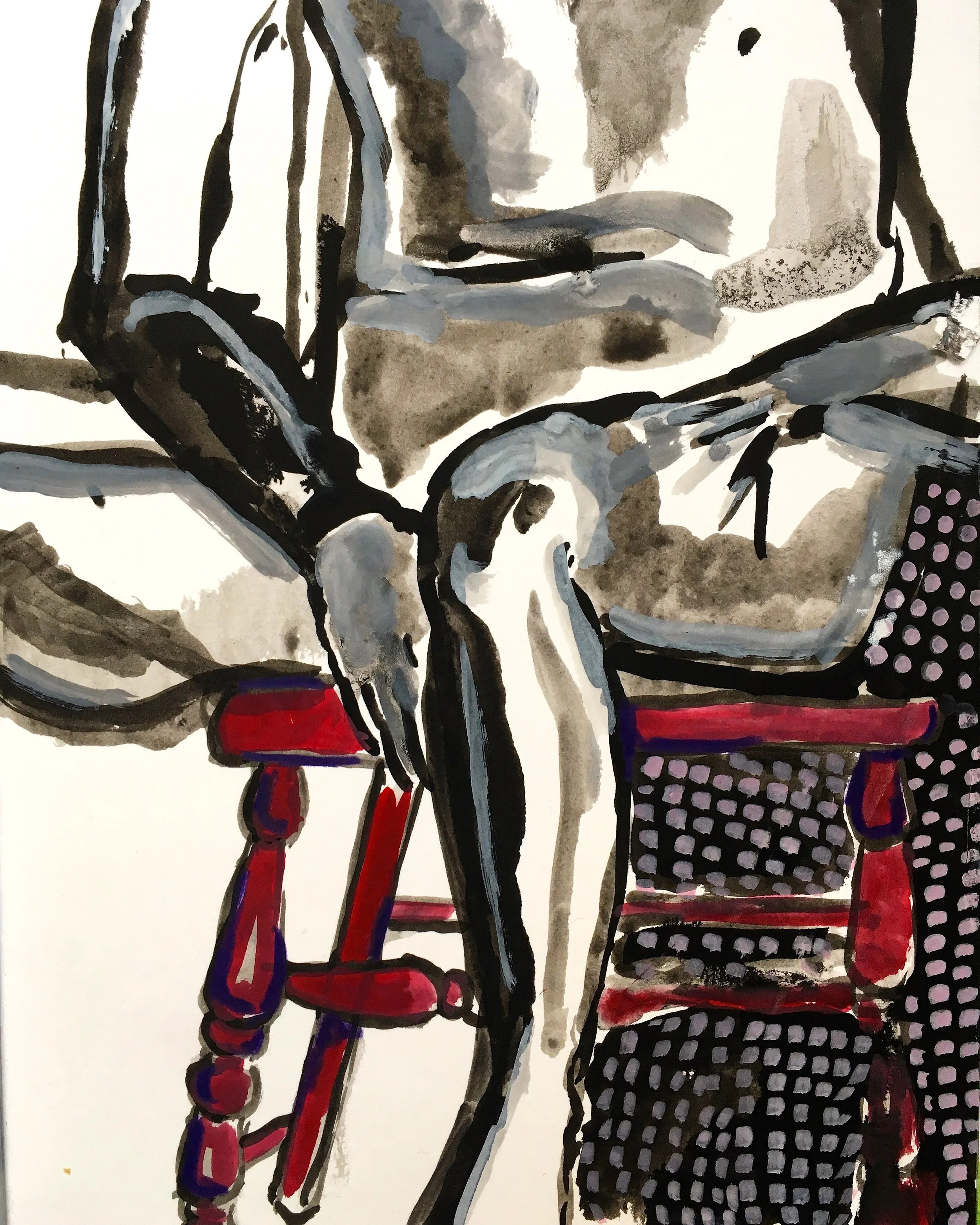 Nude on Red Chair (2017)