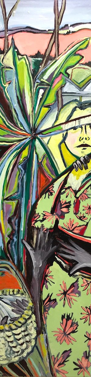 Often, But a Little at a Time (Rt) • India ink, oil on wood • 2018 • 12x38in (diptych) • SOLD