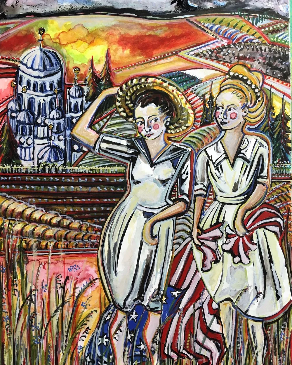 In Celebration of Immigration • 2017 • India ink, gouache, colored pencil no paper • 6x8in • SOLD