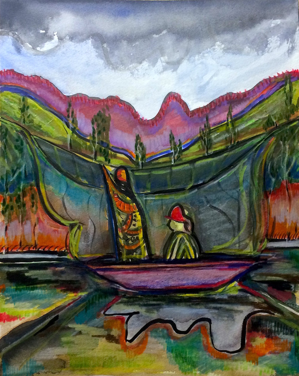 River Wash, II (dirty laundry) • 2016) • India ink, gouache, colored pencil on paper • 8x10in • SOLD