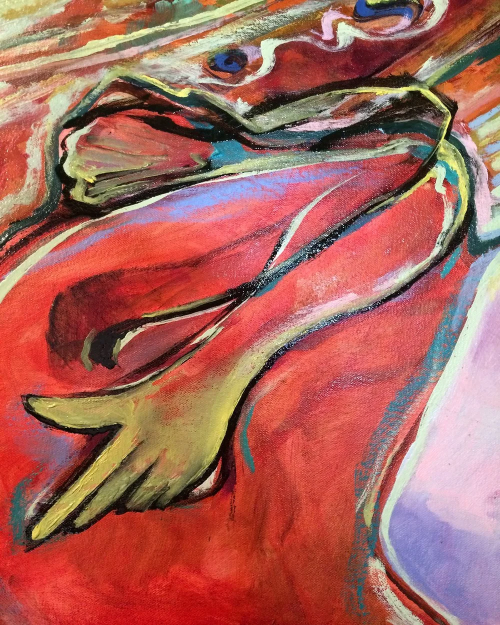 Double Confession I (bay) - detail • 2016 • oil on canvas • 43x59in
