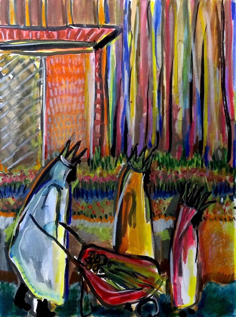 Harvesting the Royal Onions • 2016 • India ink, gouache, colored pencil on paper • 6x8in • SOLD