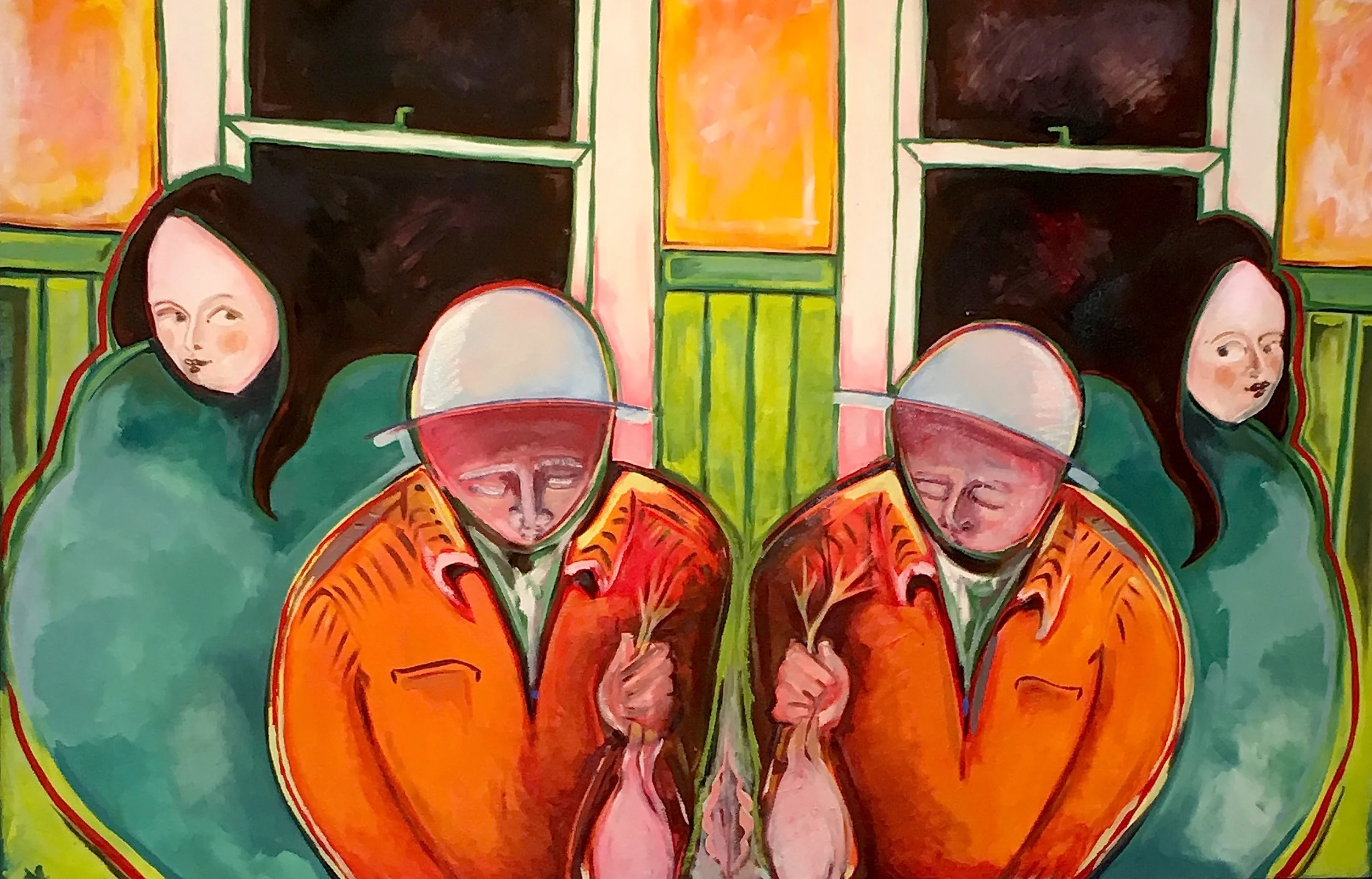 Rump to Rump in the Kitchen • 2016 • oil on canvas • 42x65in