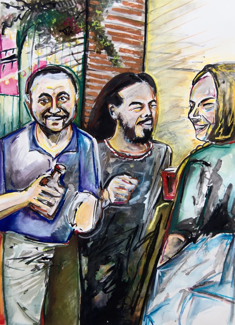 Augustine on his 10th Anniversary • 2015 • gouache, pastel on paper • 22x30in