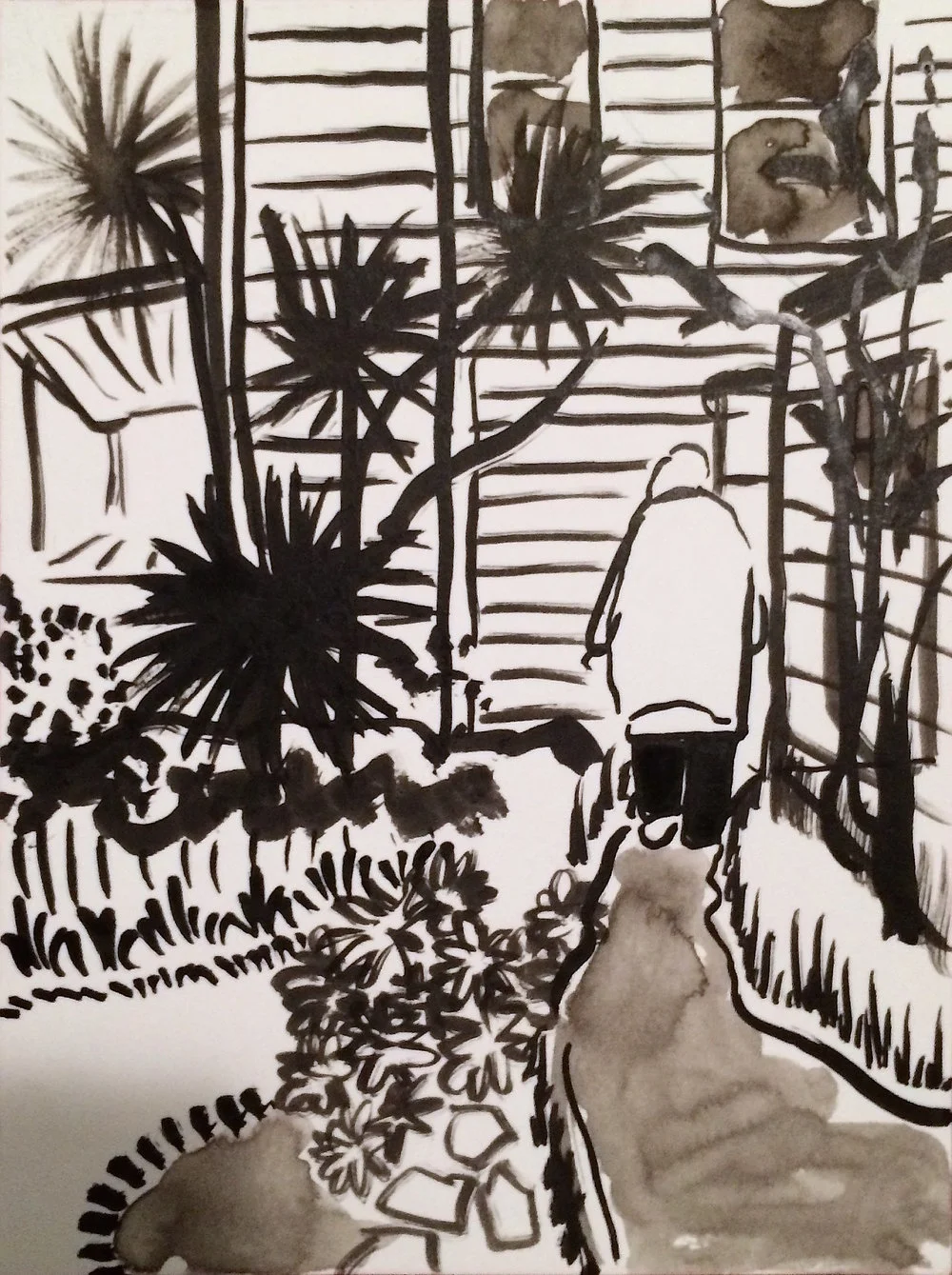 Alice in the Garden • 2017 • India ink on paper • SOLD
