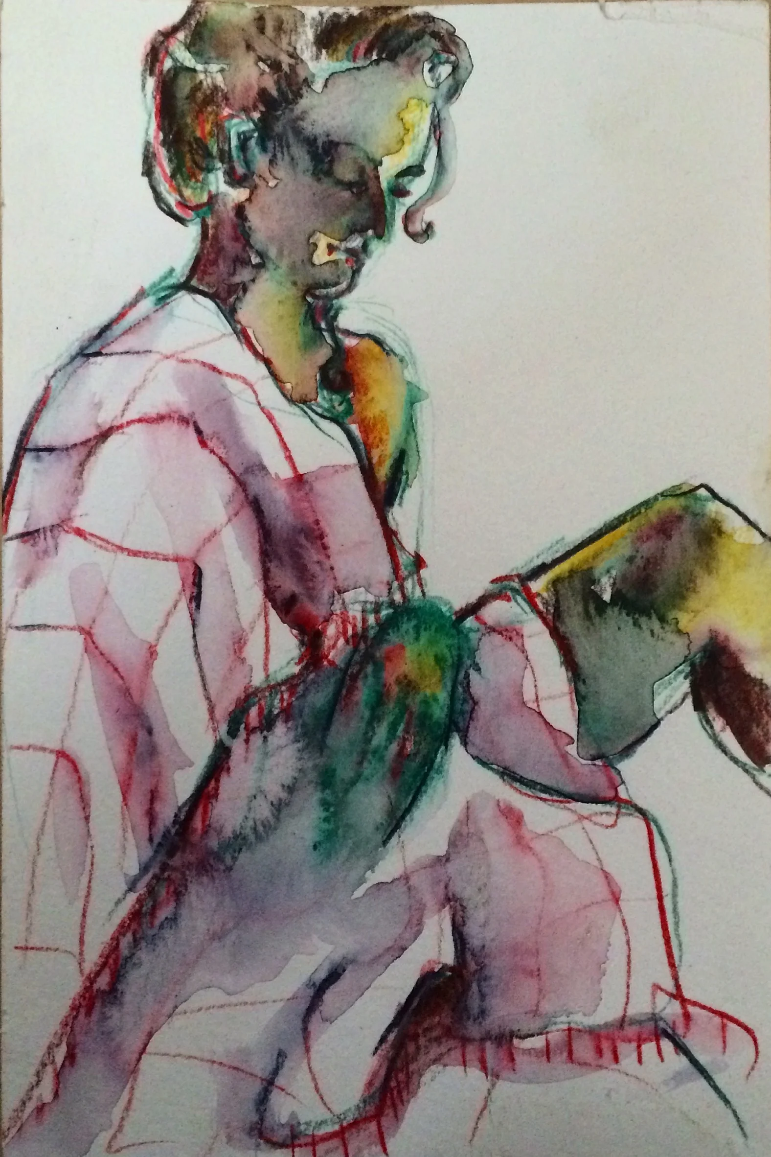 Monica • watercolor pencil on paper