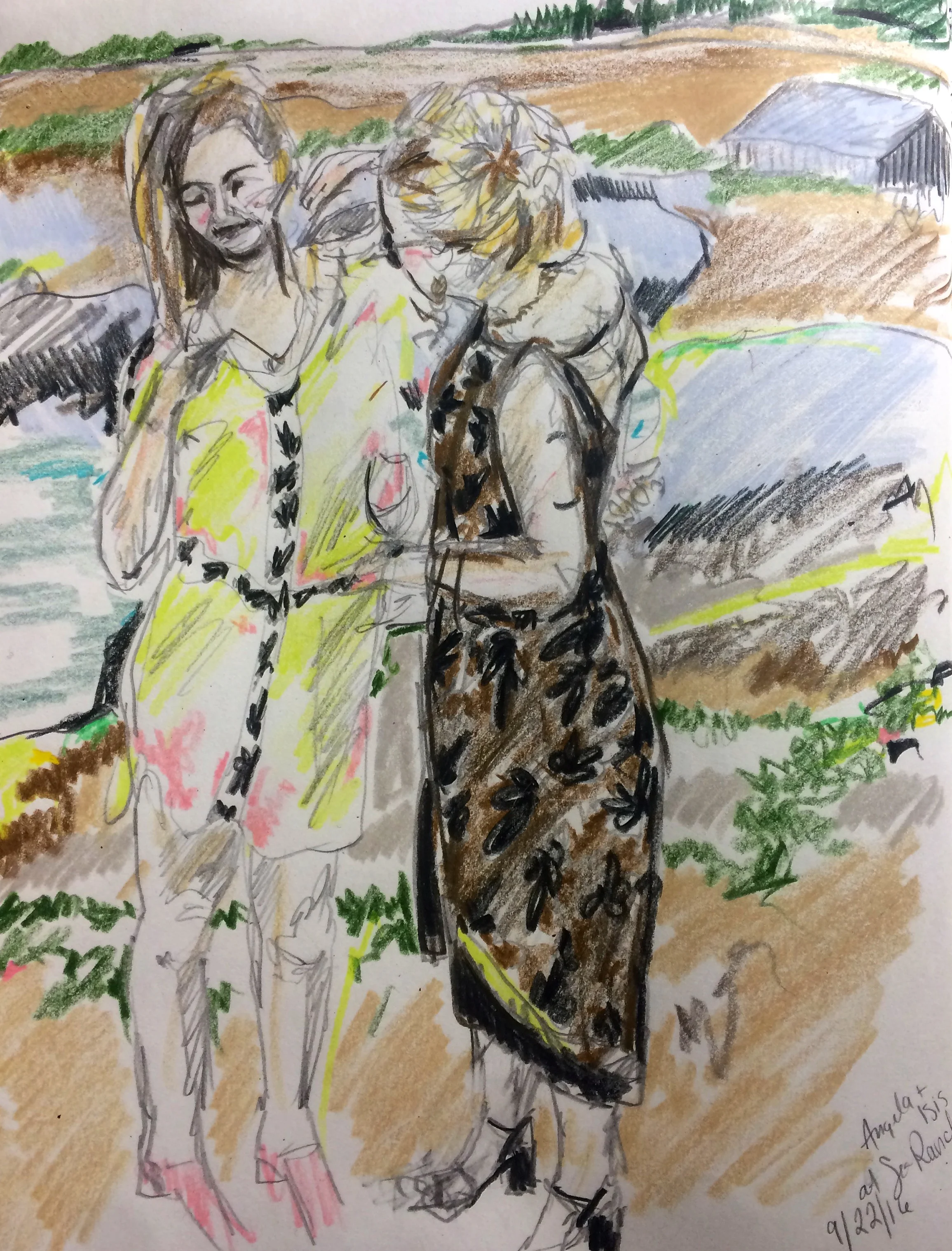 A & I • 2016 • graphite, colored pencil on paper 