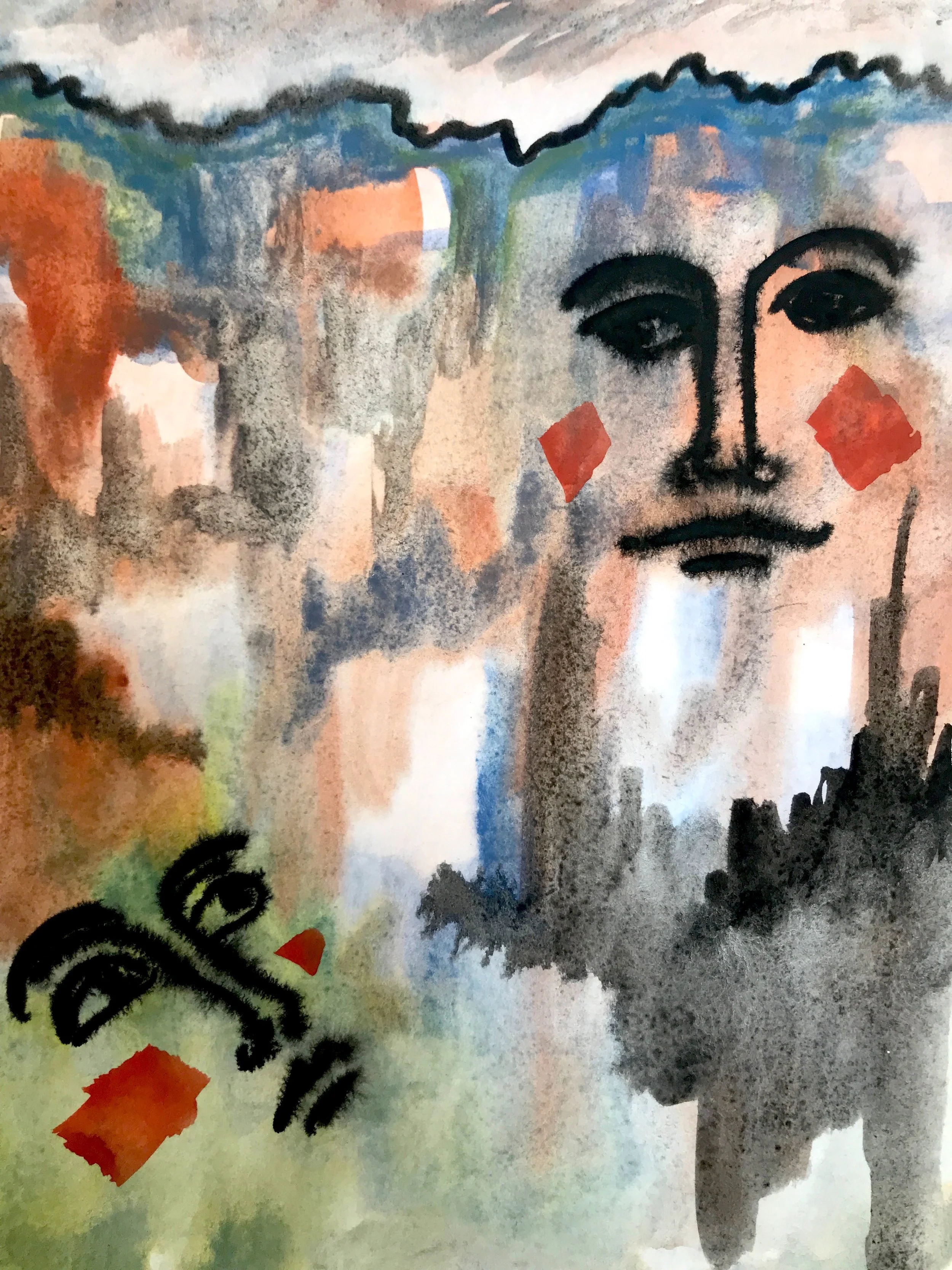 India ink, gouache on paper · 5x7in · 2018