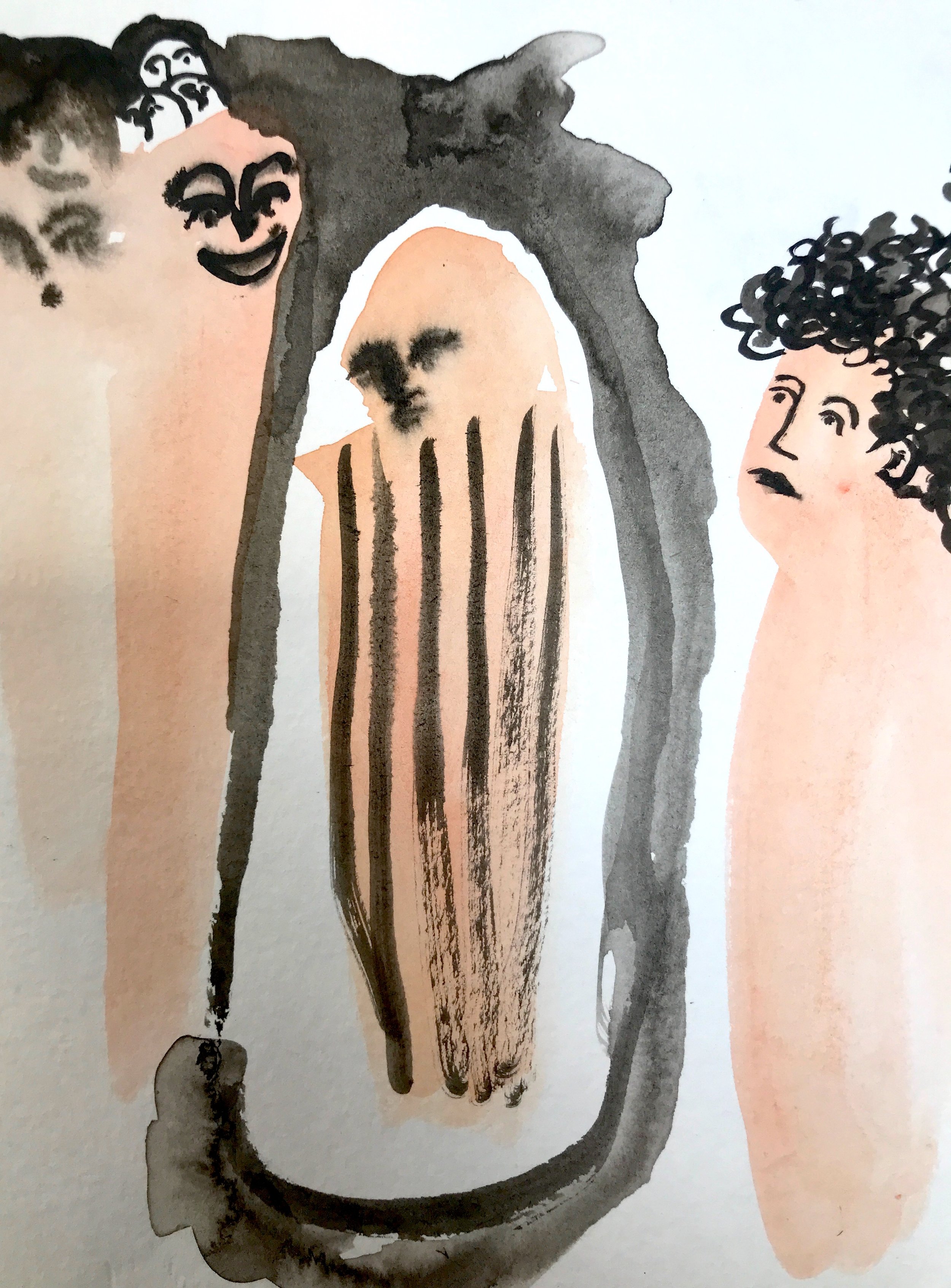 India ink, gouache on paper · 5x7in · 2018