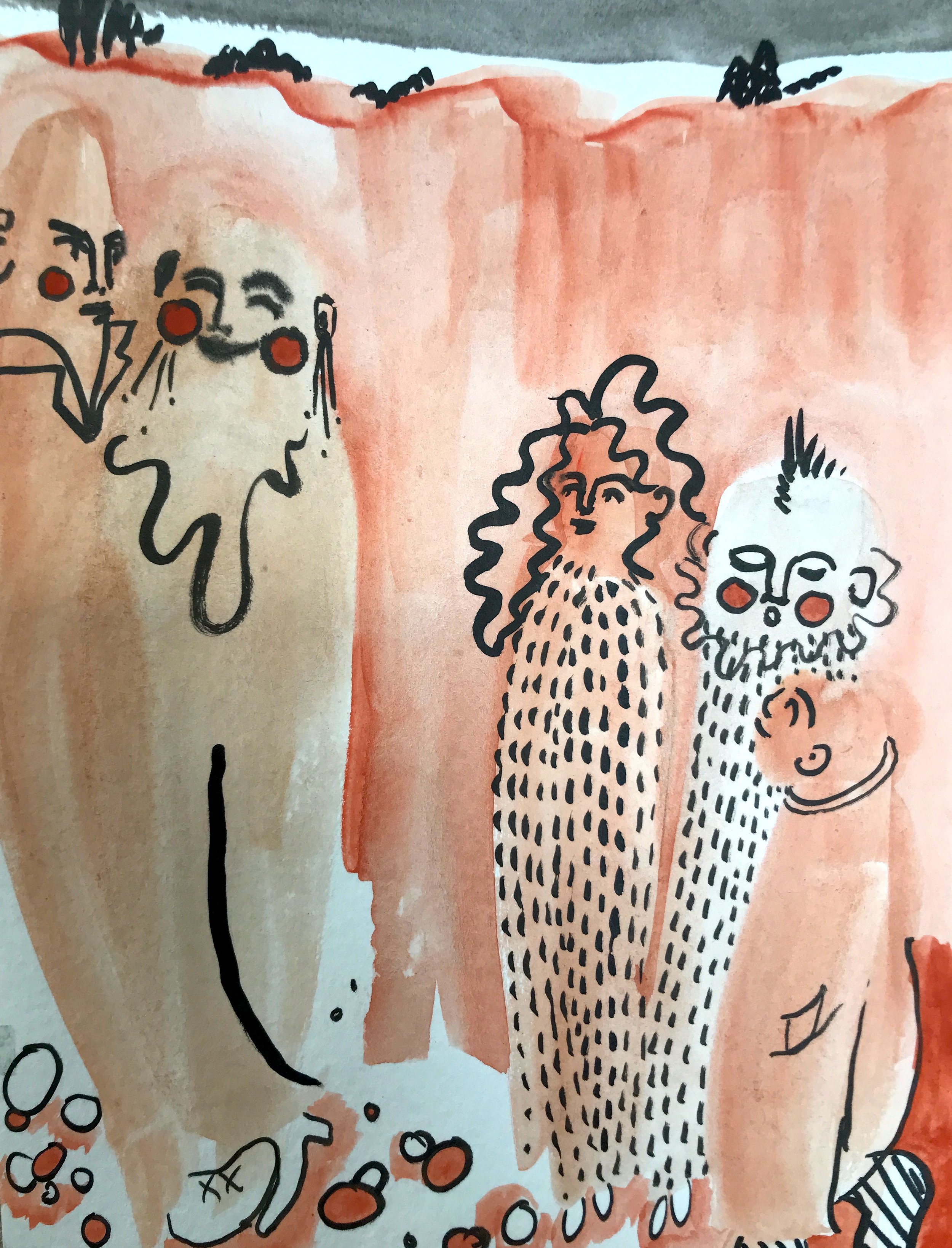 India ink, gouache on paper · 5x7in · 2018