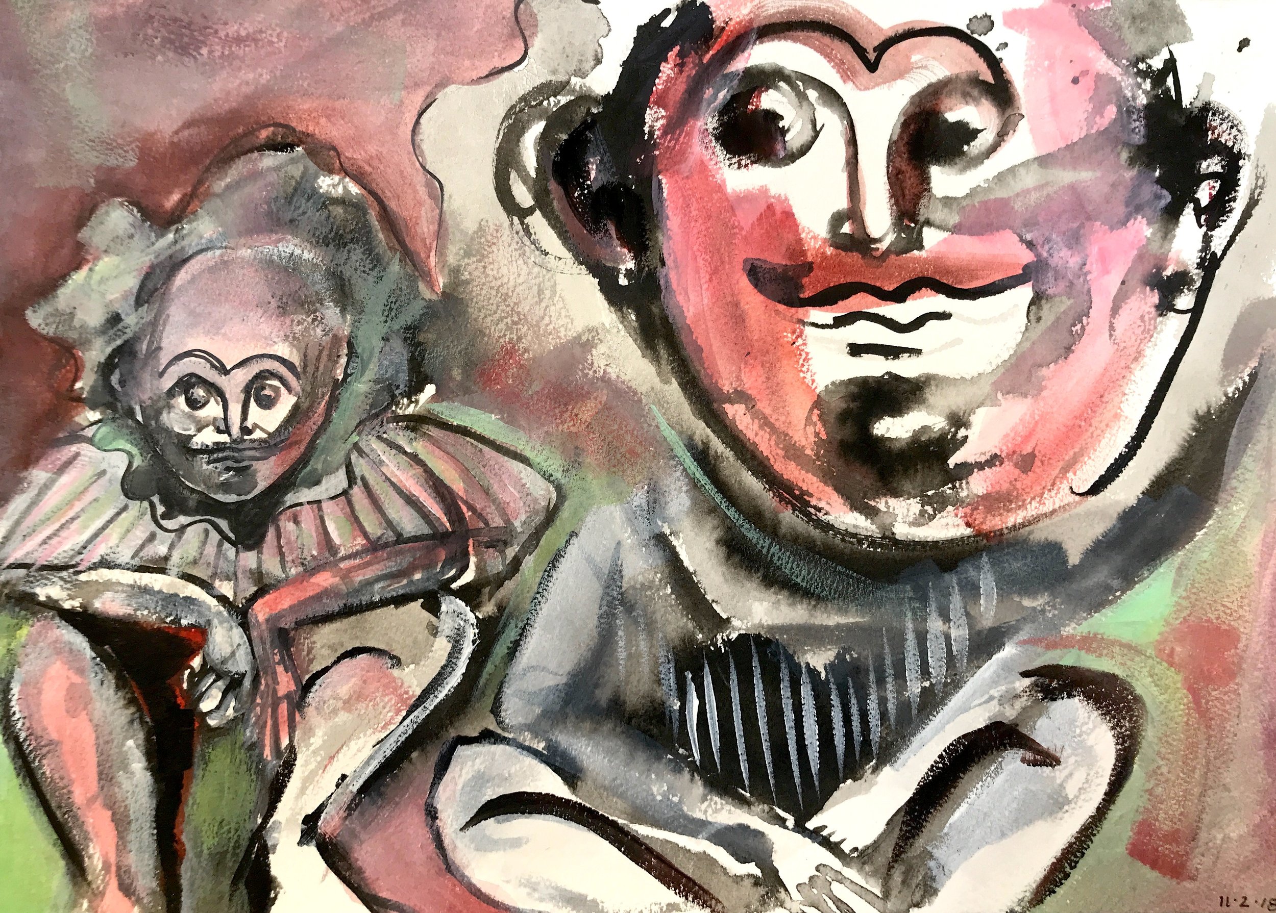 India ink, gouache on paper · 10x14in · 2018