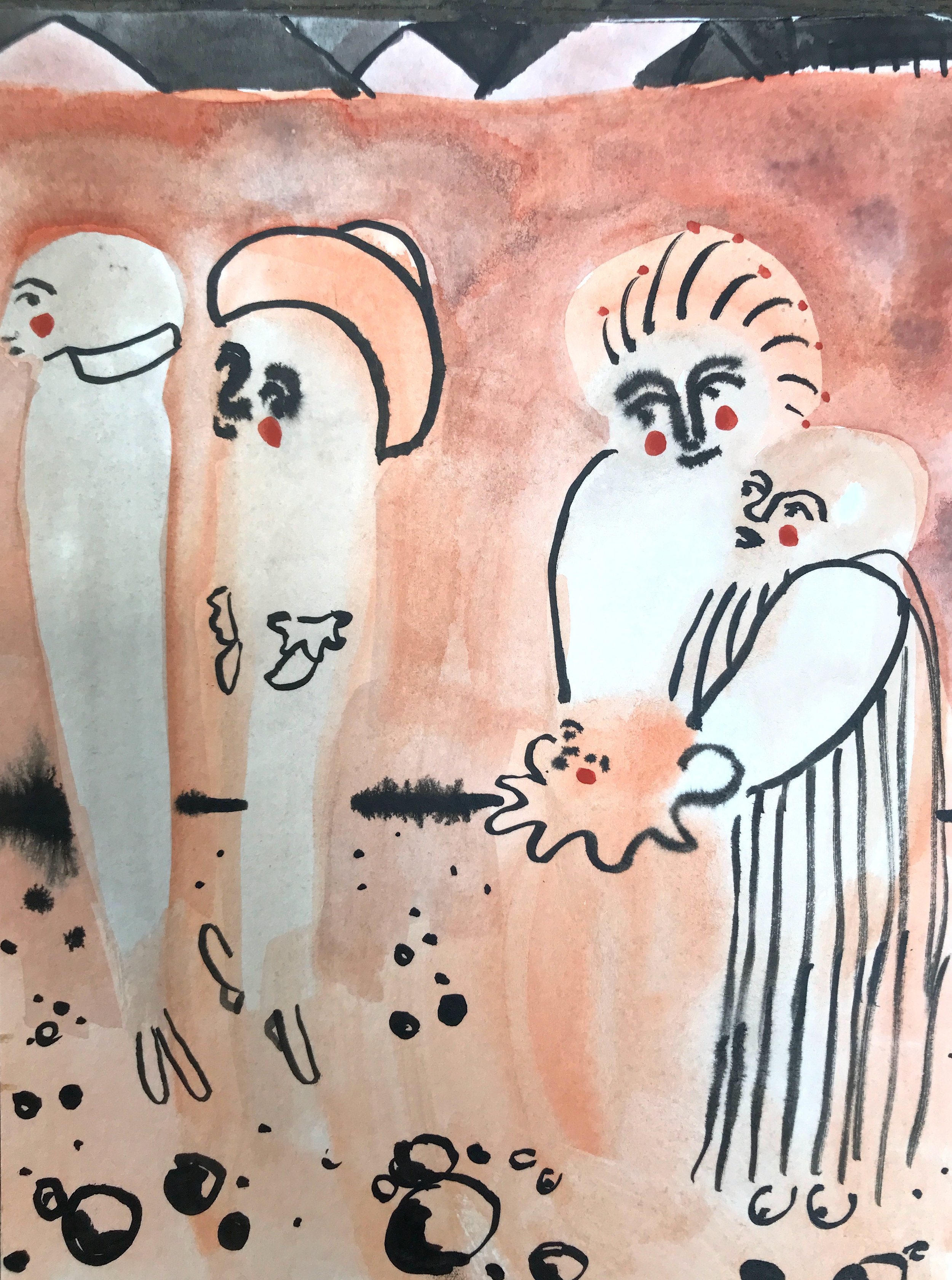 India ink, gouache on paper · 5x7in · 2018