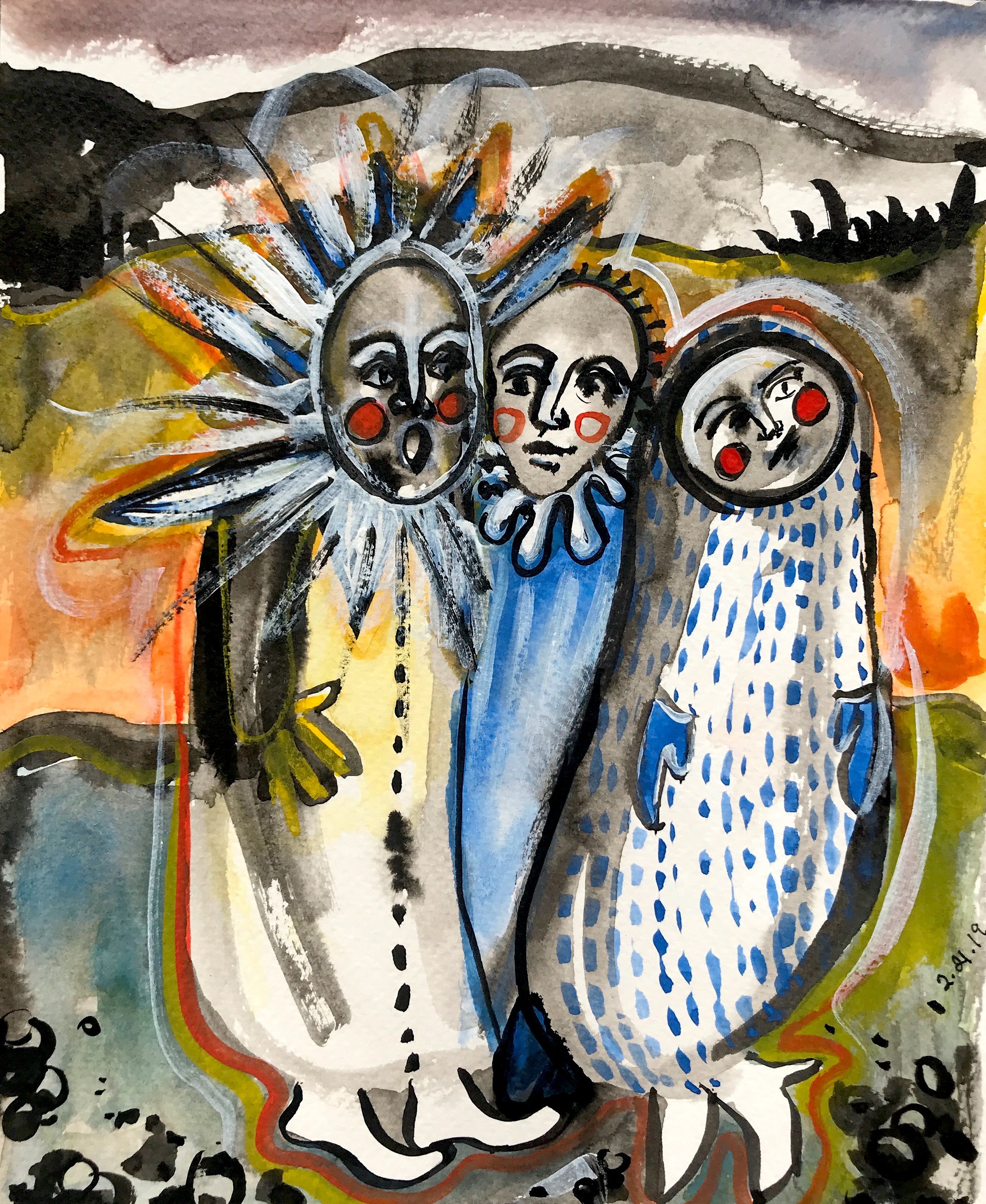 India in, gouache, acrylic on paper · 2019