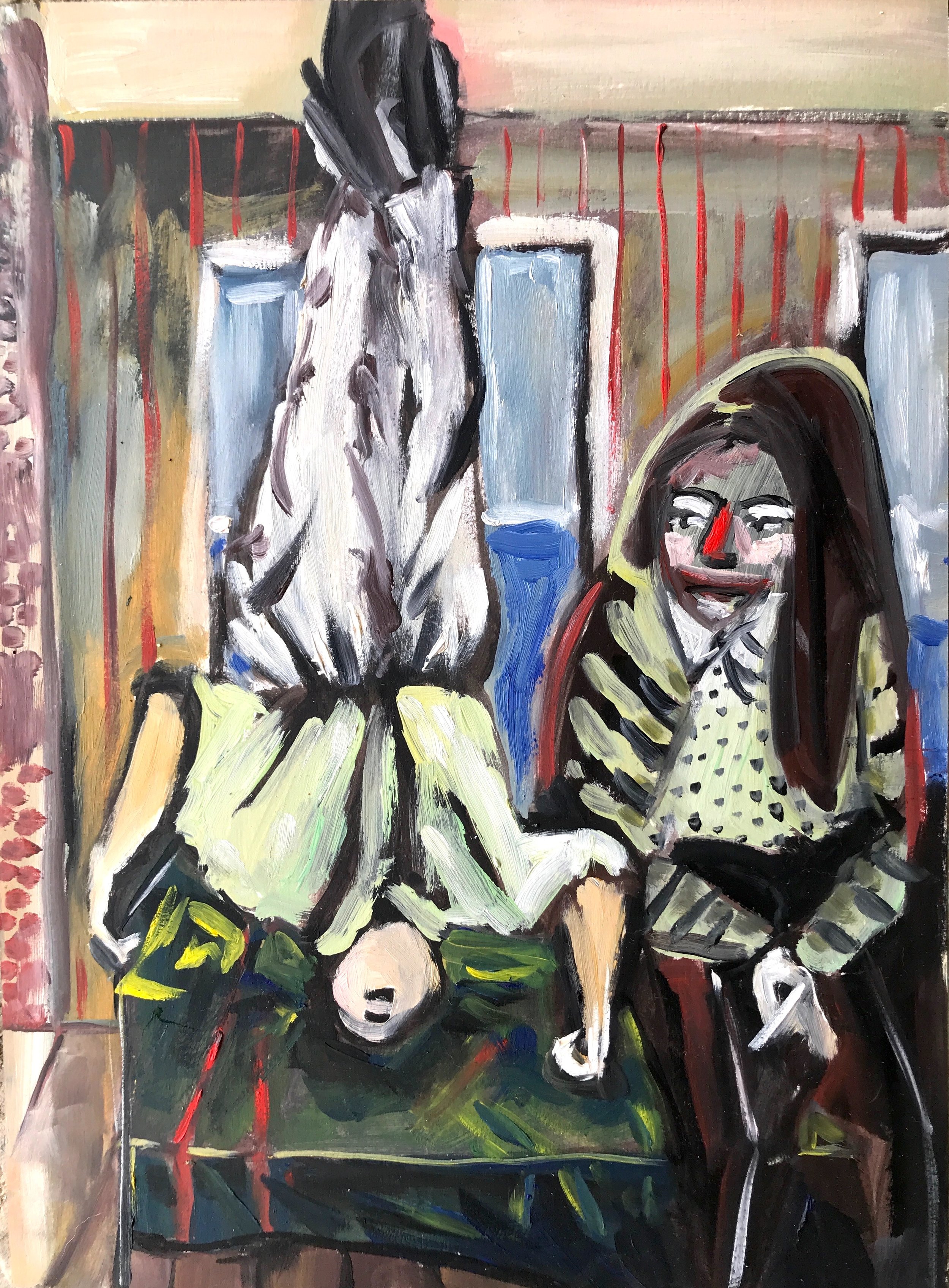 Inversion (Show Off), oil on paper, 10x15in, 2019