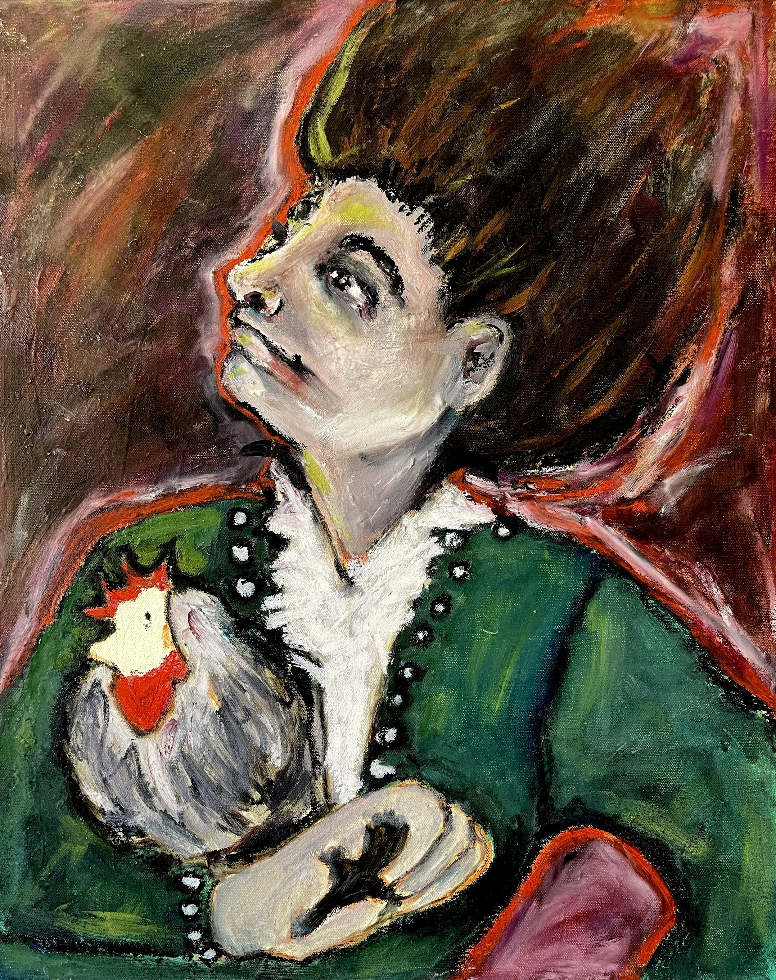 Red Sky in the Morning II (detail) · oil and oil stick on canvas · 24 x 18 inches · 2021 