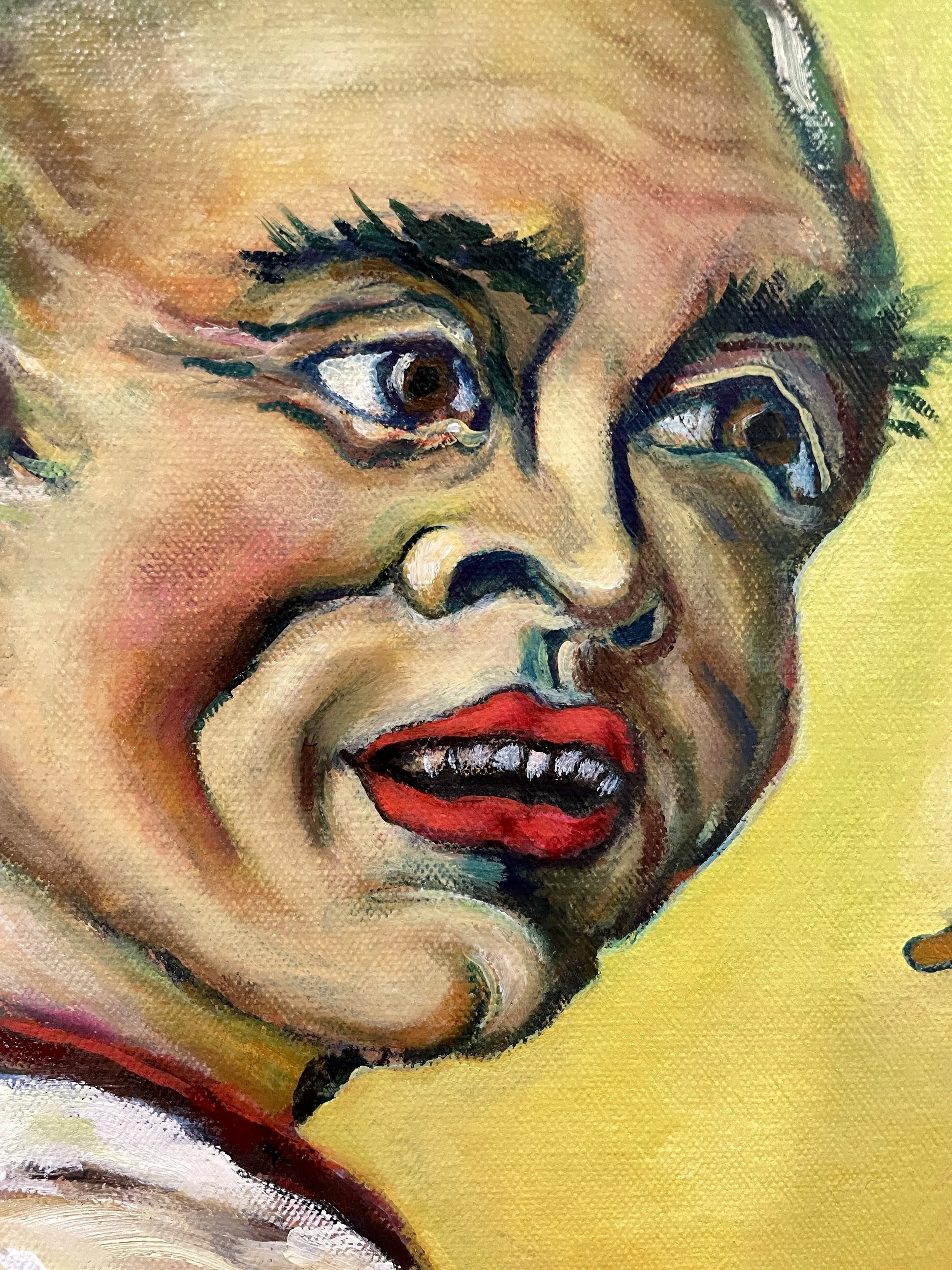 "The Curious Gardener" (detail) • oil and beeswax on canvas • 24 x1 8 inches • 2022