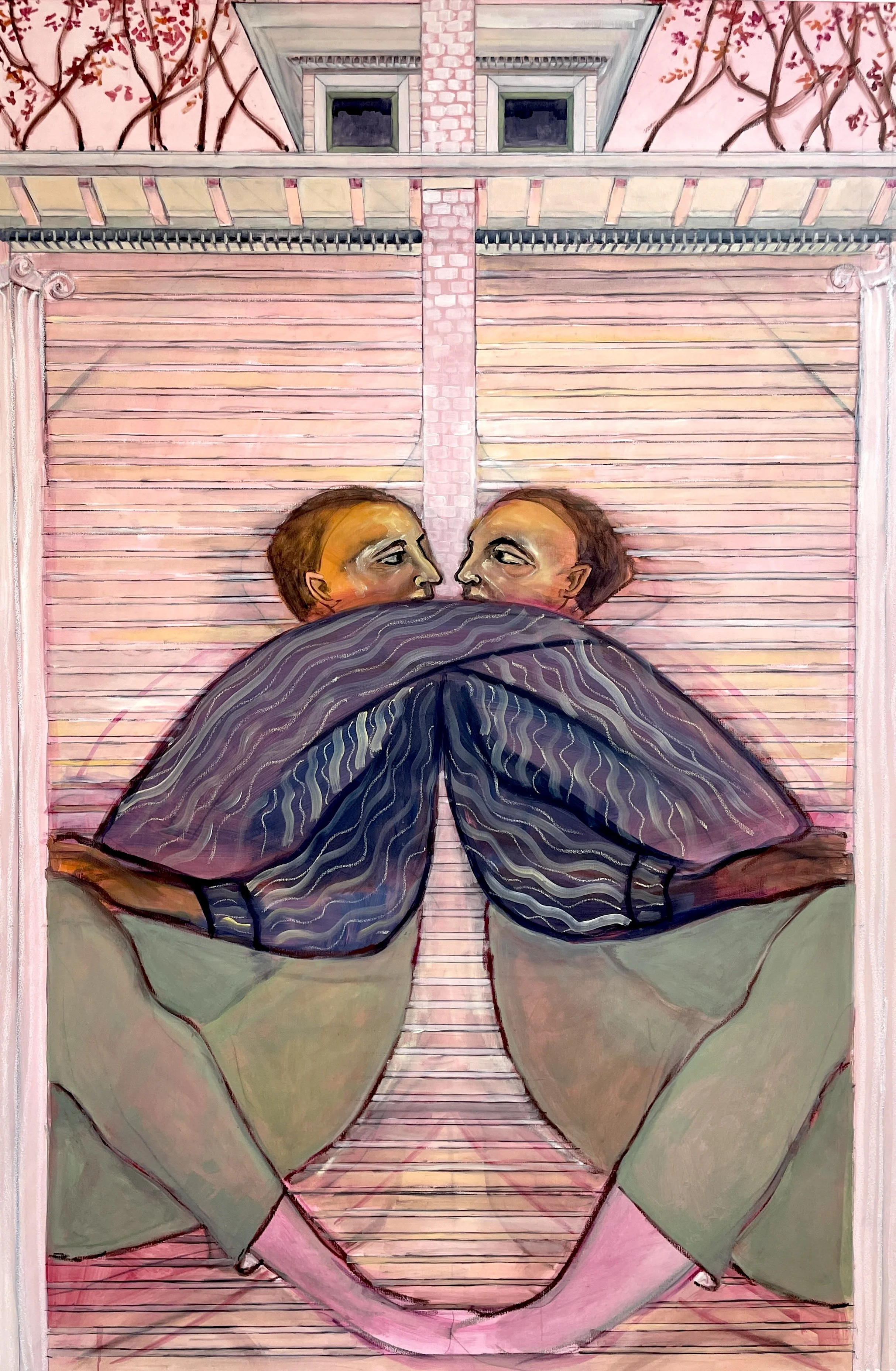 The House Paintings #2 · oil, graphite and oil stick on linen · 60 x 40 inches · 2024