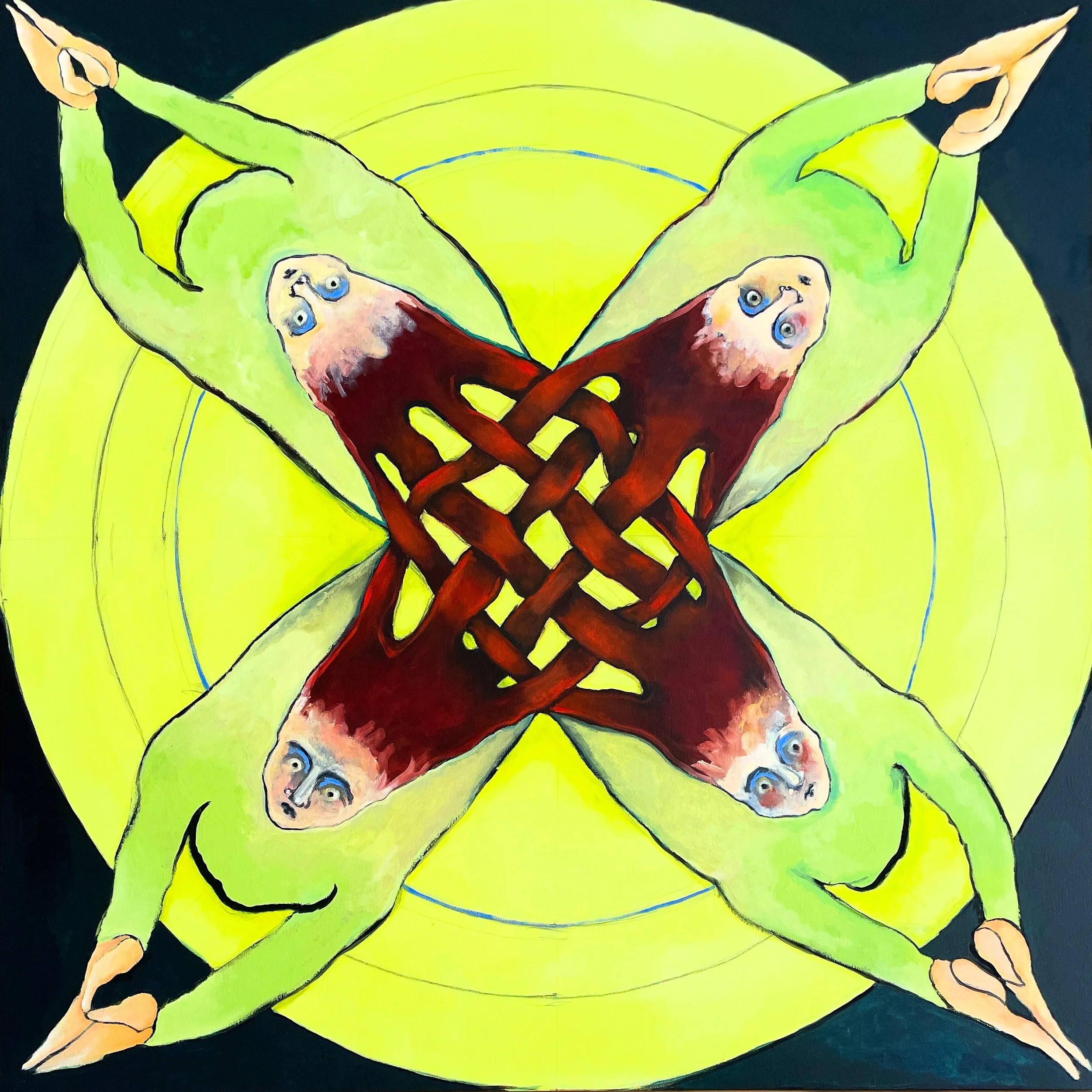 Elflock · graphite and oil on linen · 40 × 40 inches · 2025