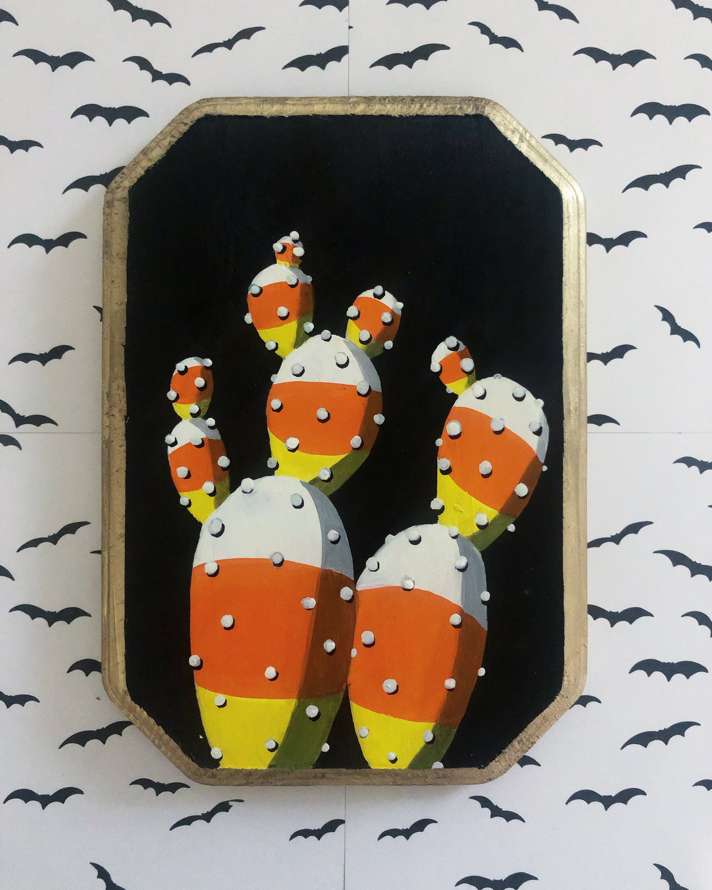 Candy Corn Cactus - Original Plaque No. 6