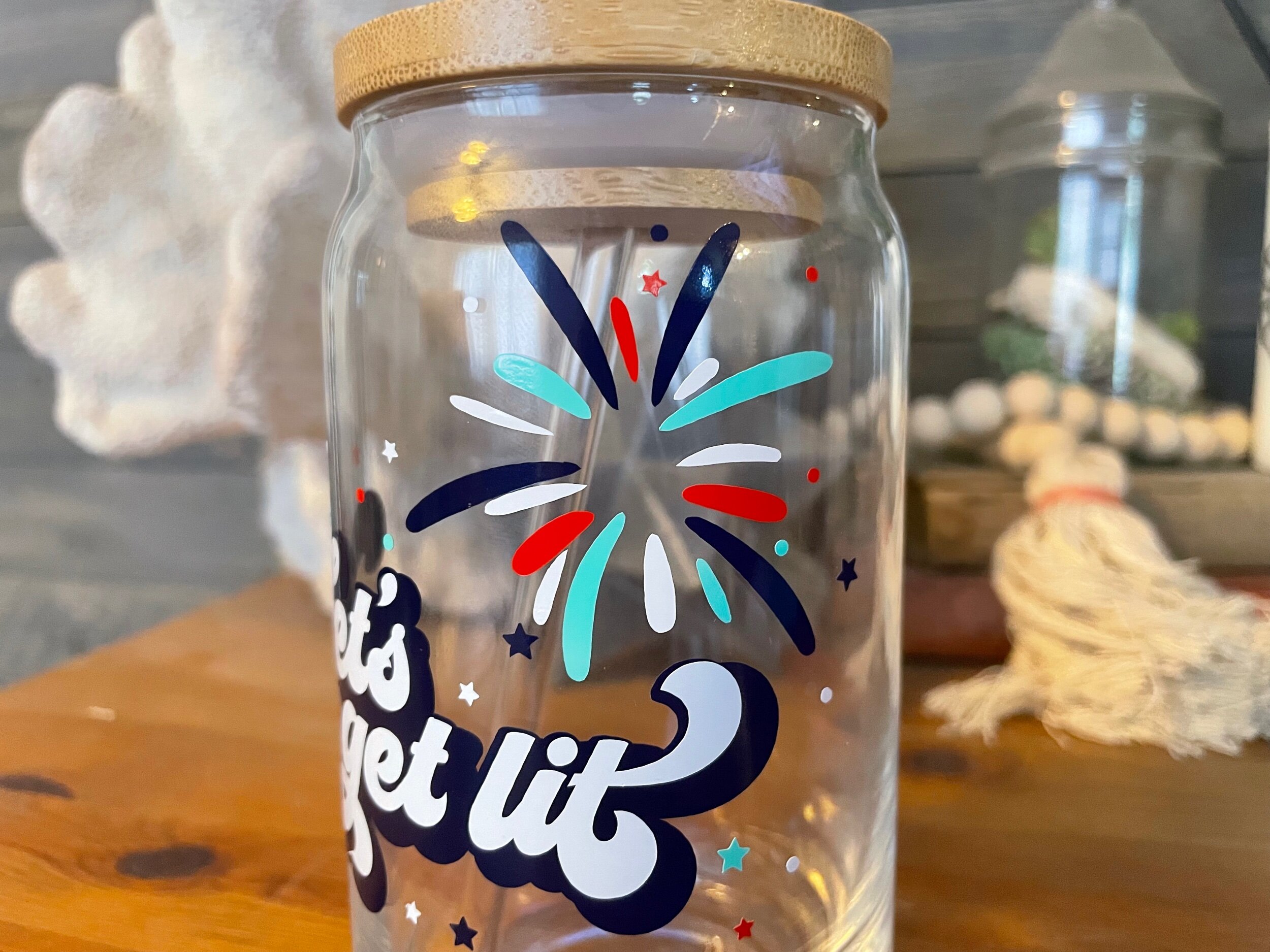 Let's get lit Glass Can - 16 or 20 oz Iced Coffee Cup — MickeeMariee