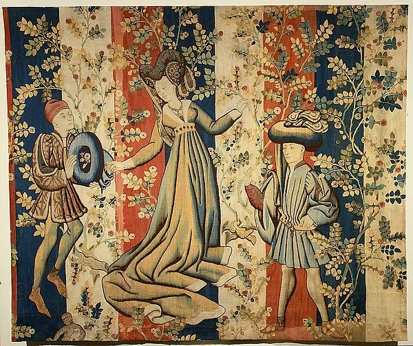 A tapestry called Courtiers in a Rose Garden. 1440-50, South Netherlands. Source: The Metropolitan Museum of Art .