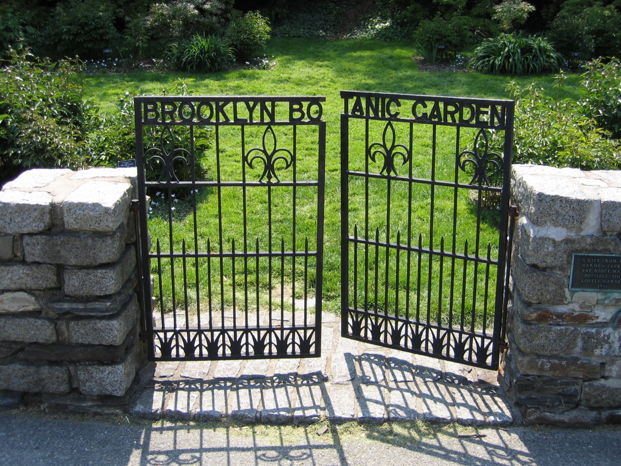  The old iron gate to the Peony Garden at the Brooklyn Botanical Garden, NY. 
