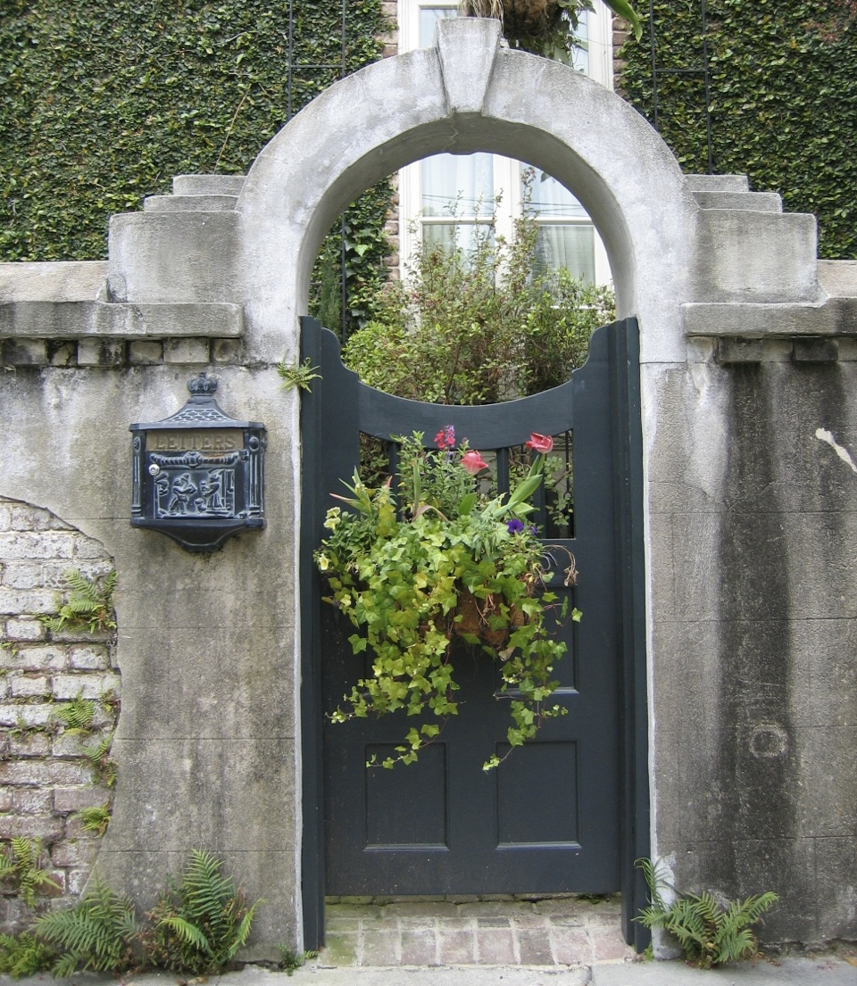  A welcoming entrance gate to a private garden in Charleston, SC. 