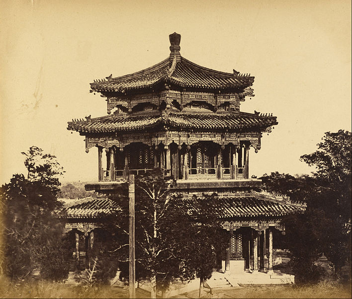 Imperial Summer Palace before the of Burning Yuan Ming Yuan , by Felice Beato, 1860. Source: The J. Paul Getty Museum.