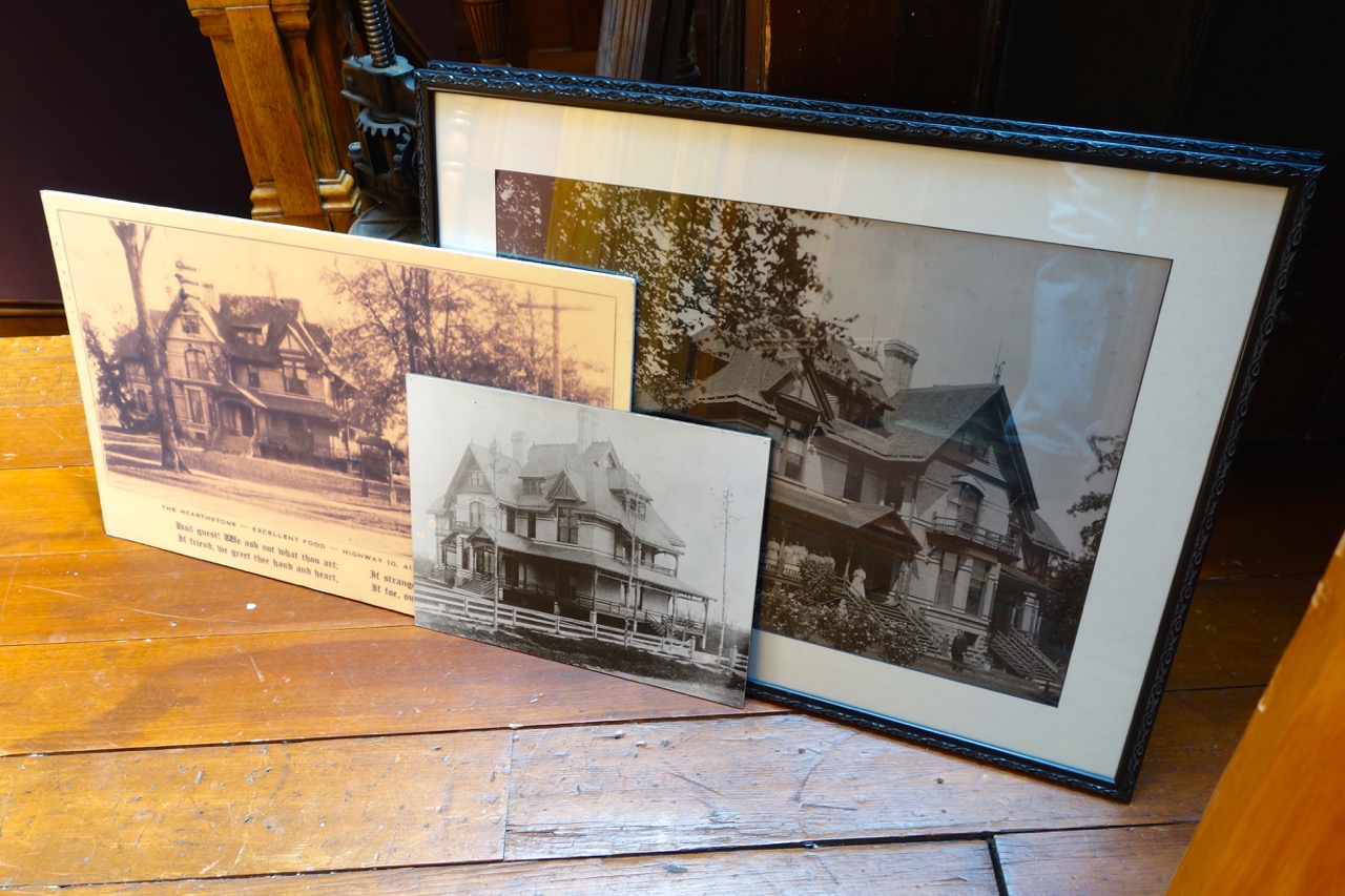   Photographs show what the garden looked like at different points in time. In front, the oldest photo shows the house surrounded by newly planted trees.&nbsp; By the 1910’s, these had matured and flowering shrubs were added. In the 1930’s, the house