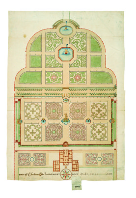 Christiaan Pieter van Staden's drawing for Het Loo's upper and lower garden.