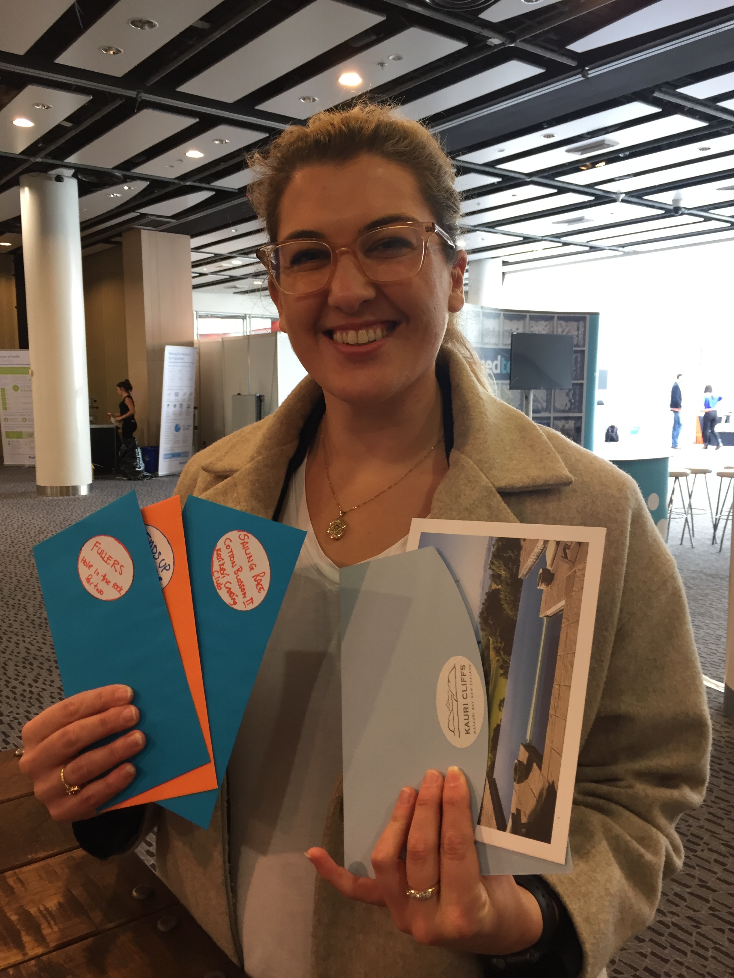 Dr Allison Bennett receiving her adventure pack prize