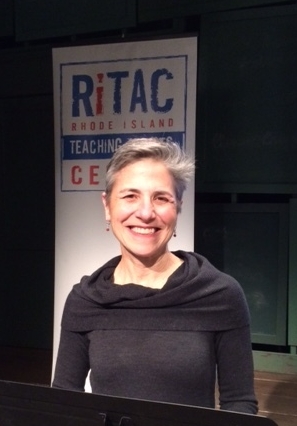 Rachel Balaban speaking at the RITAC 6 x 6 event at the Gamm Theatre