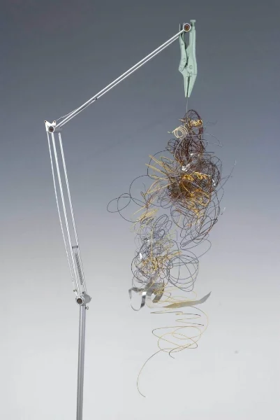 Garbage Day, 56"x 36"x 7", metal, vice grip, wire, 2011