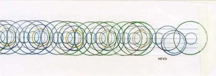 Close up - Color Chord Change 2, 8"x 30", paper, colored pencils, 2009