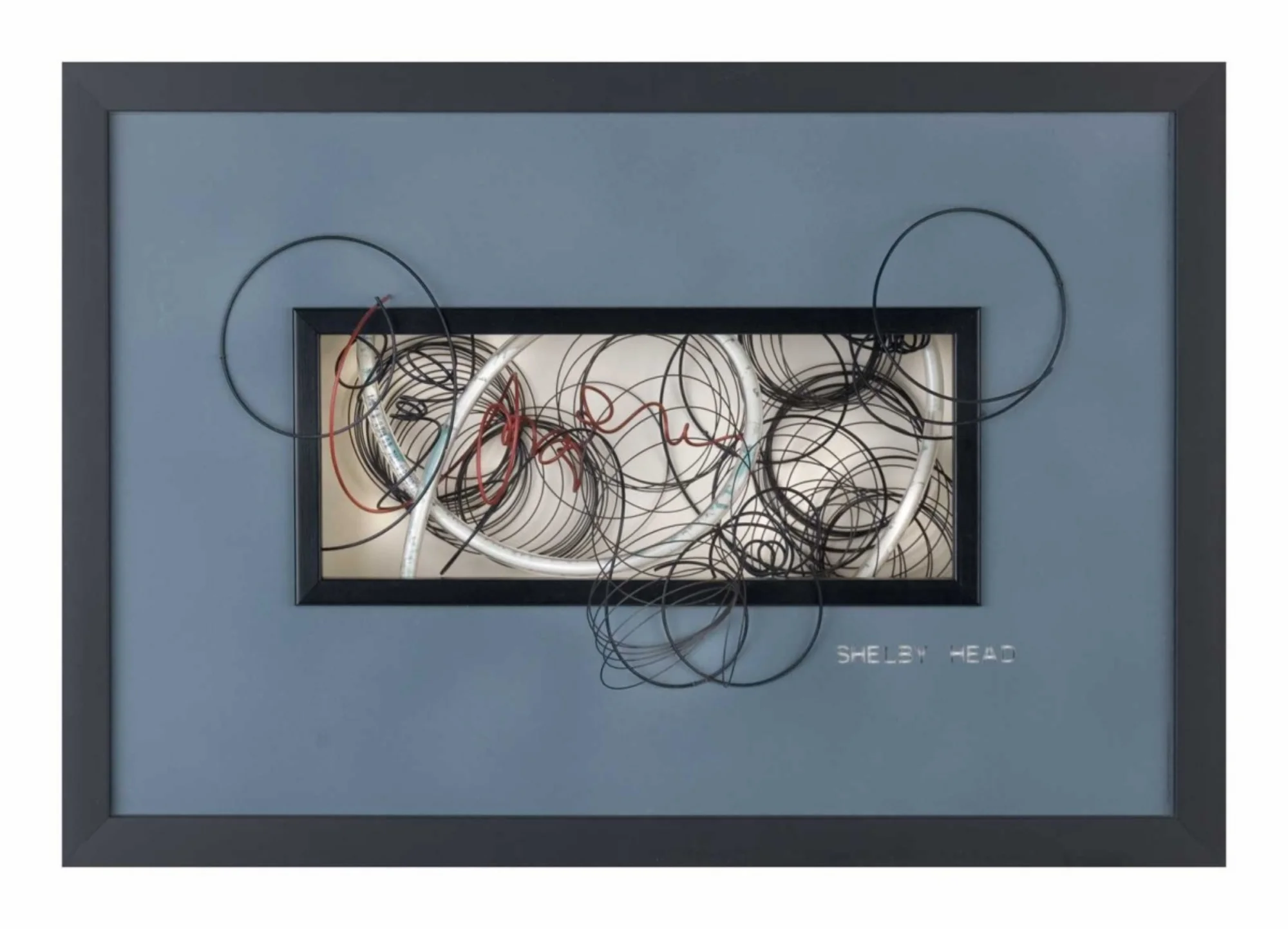 Tangled Web, 13"x 17"x 7", plexiglas, wire, paint, tubing, 2011