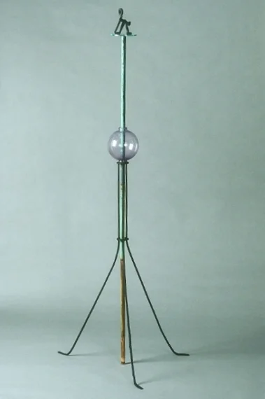 Butch, 56"x 20"x 20", glass, metal, bathroom fixtures, wire, cast plastic, paint, 1996