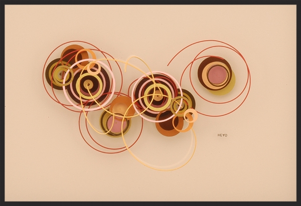 Four Note Study 3, 19"x 13.5"x 3", layered plexiglas, wire, colored paper, paint, 2007(SOLD)