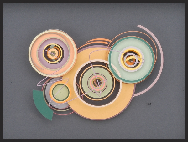 Four Note Study 2, 19"x 13.5"x 3", layered plexiglas, wire, colored paper, paint, 2008