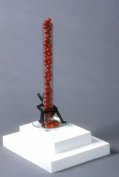 Chock Full O Nuts, 18"x 5"x 5", glass, wood, cast plastic, paint, 2006