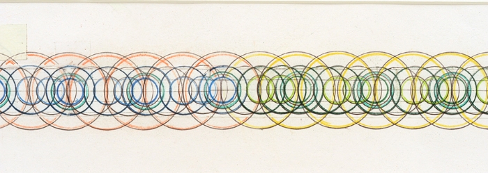 Close-up, Color Chord Change 1, 8"x 30", paper, colored pencils, 2009