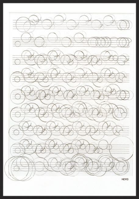 Study in Rhythm 1, 53"x 41", paper. pencil, 2010