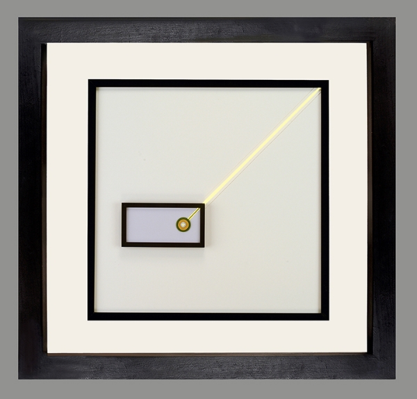 For a Moment, 31.5”x 31.5” x 3.25”, paper, LED lights, washers, light bulb, dowel, 2015